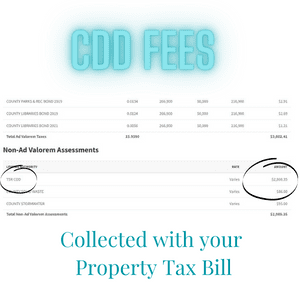 Cdd Fees are in Property Tax Bill